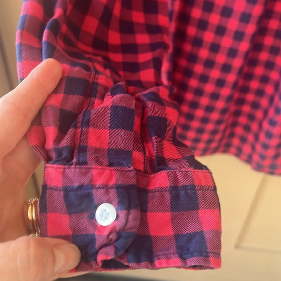 Grayson The Hero Checked Button down Top Size 1=S. Navy/Pink - Picture 10 of 12